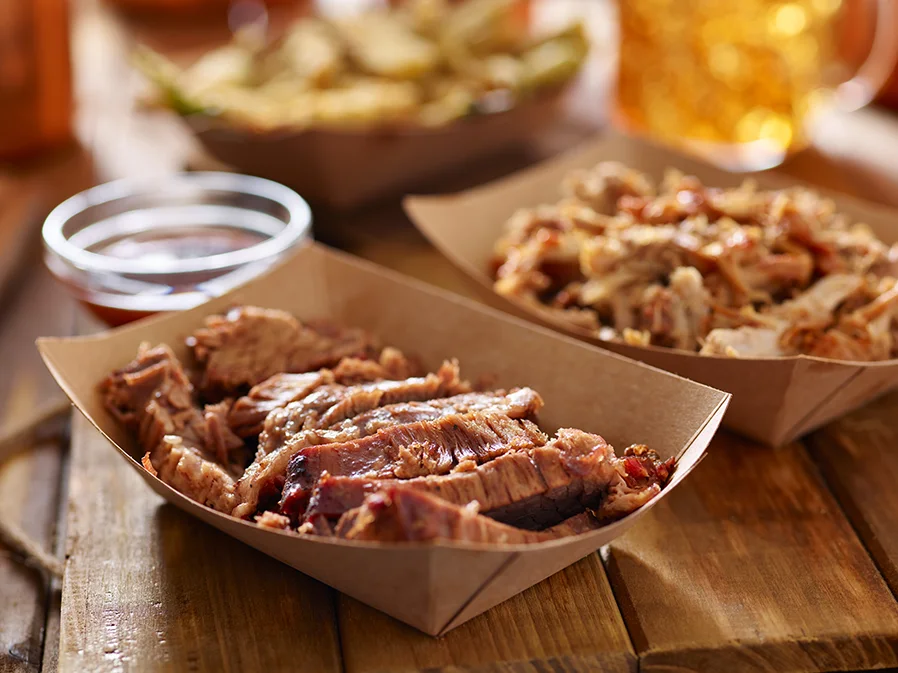 Barbecue meat and sides served at the festival